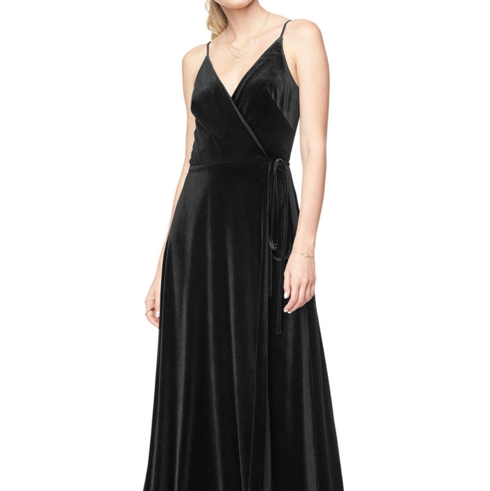 Bill Levkoff Black Velvet Bridesmaids Dress